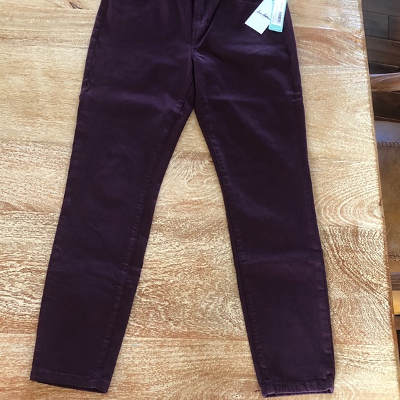 Sam Edelman Denim Jeans Deep Plum Mid Rise Skinny 28” Inseam - Picture 6 of 7